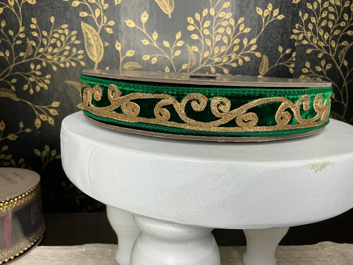 Green w/Gold Ribbon, d stevens designer ribbon, 05-1272