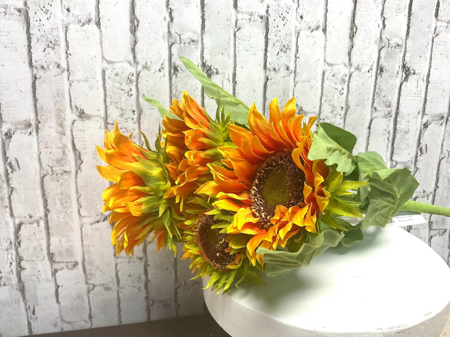 Orange sunflower bush, 16”, 5698