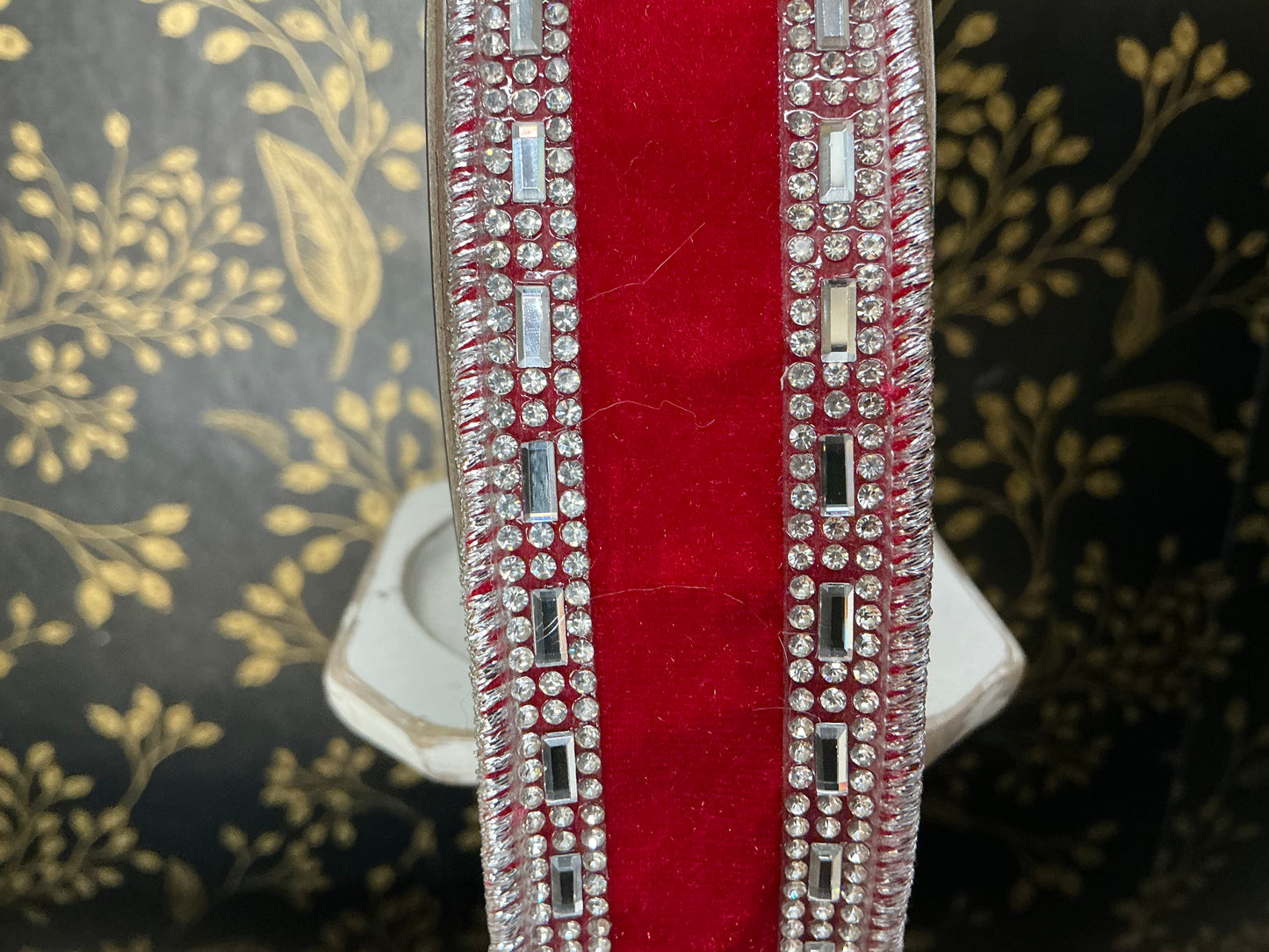 Shimmering Gems Ribbon, Red, Farrisilk, RC177-02