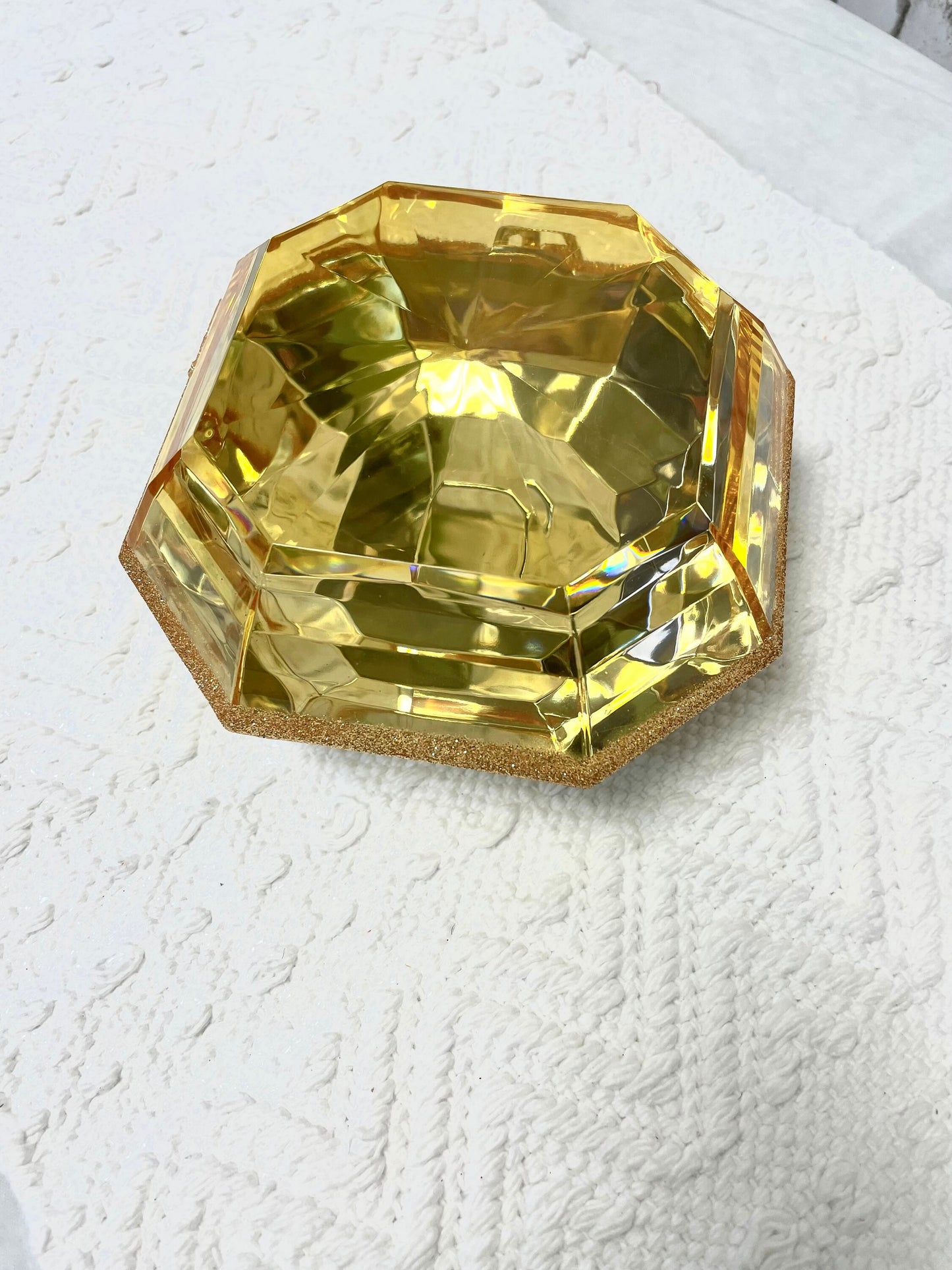 Gold jewel, #185332, 6 inch gold jewel, square gold jewel embellishment