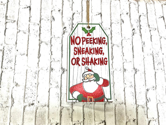 No Peeking Santa sign, AP7823