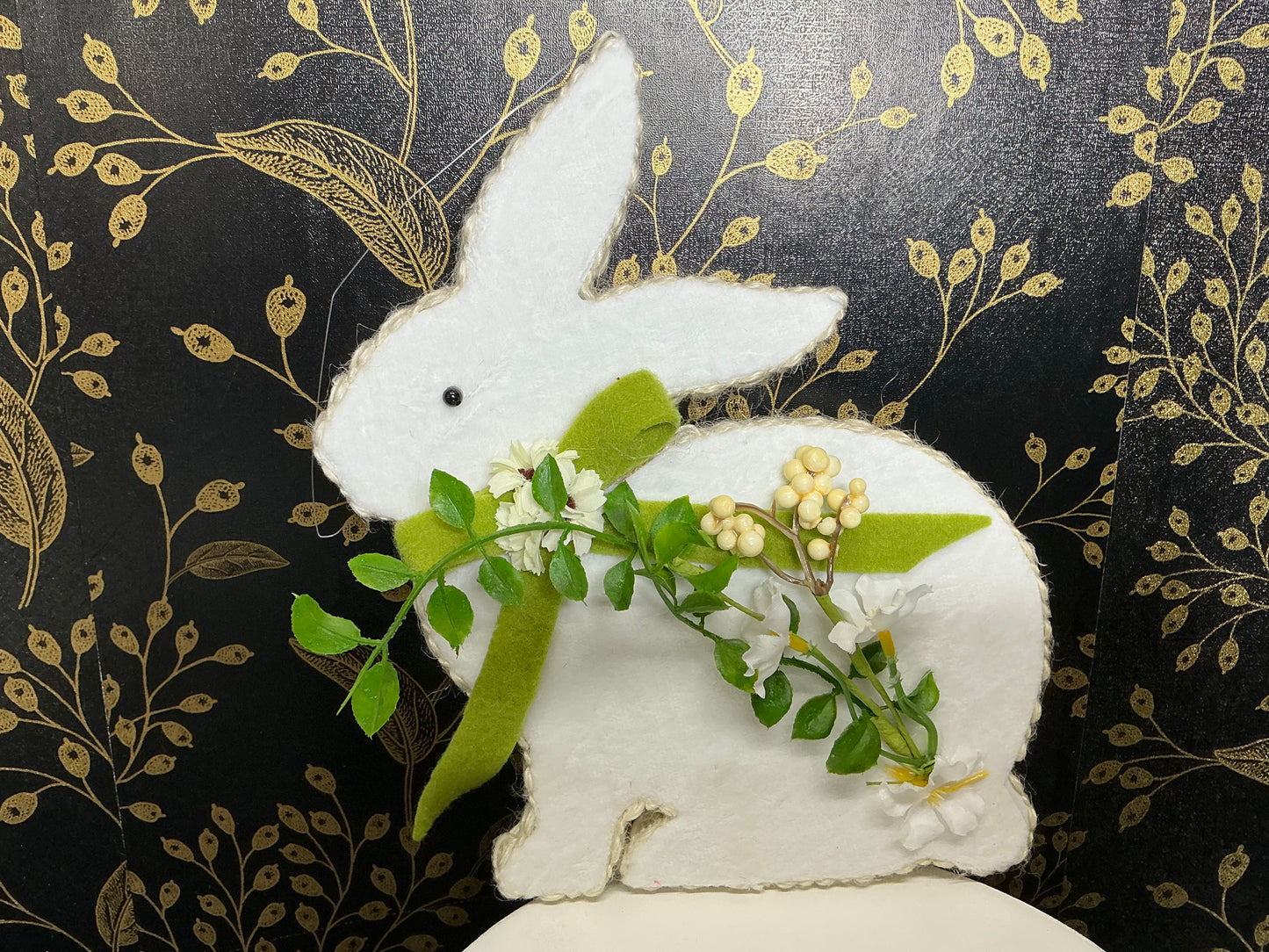 White Felt Flat Bunny - 63787CM