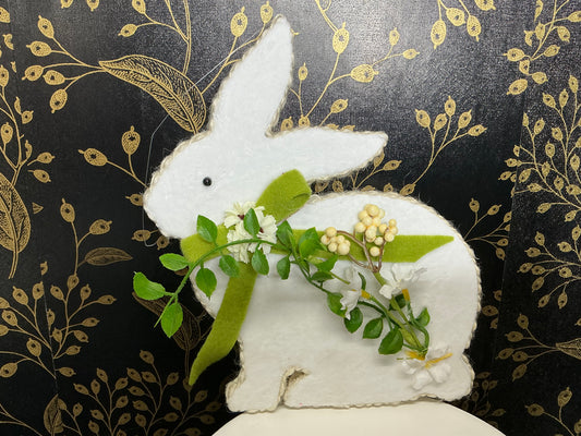 White Felt Flat Bunny - 63787CM