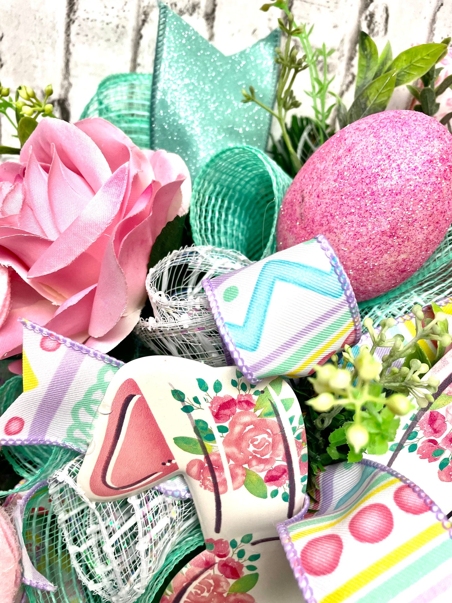Easter wreath, Easter decor, Easter door hanger, bunny wreath,  bunny decor, bunny door hanger, housewarming gift, shipping included in pric
