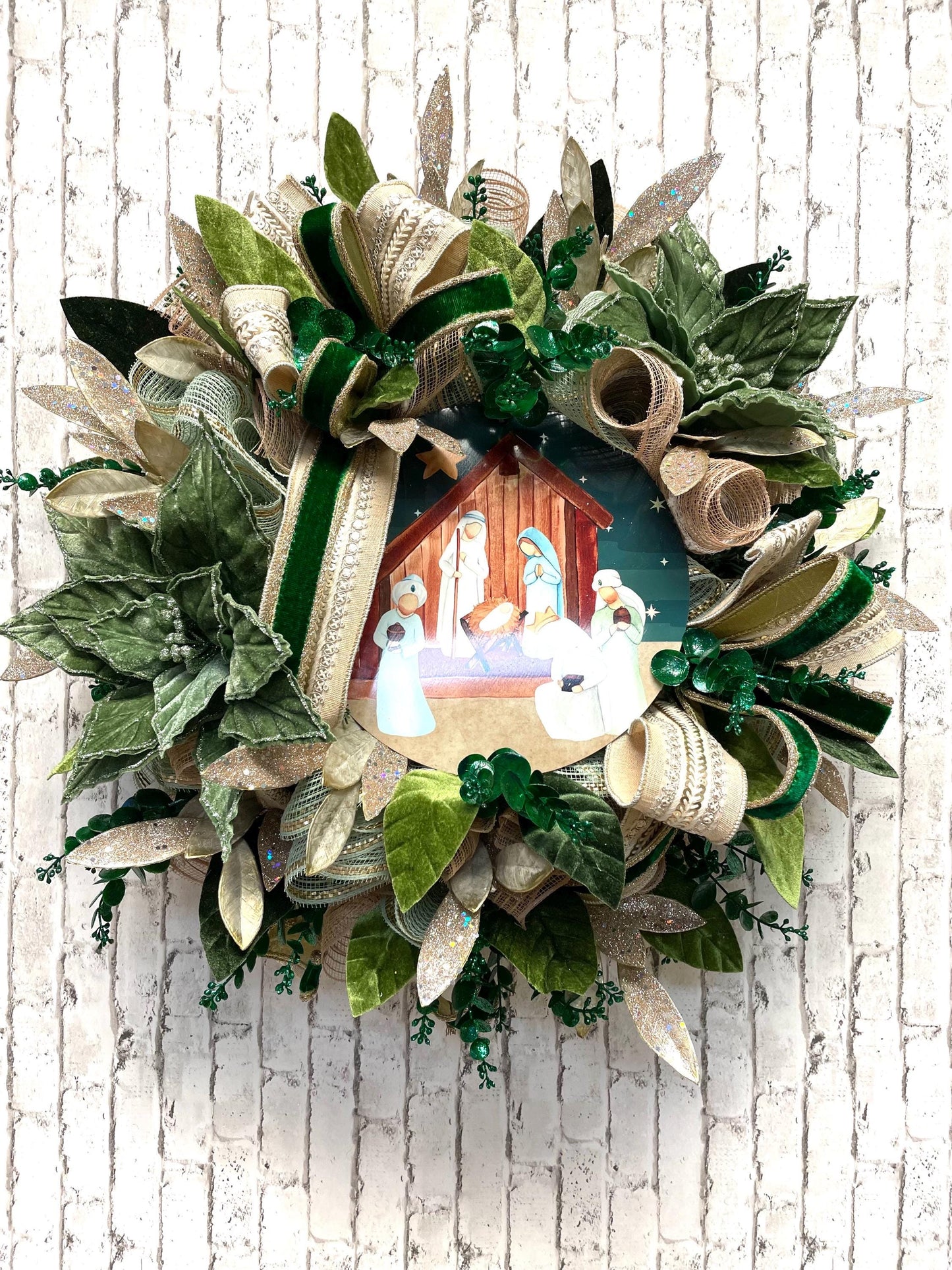 Nativity wreath, Christmas Nativity wreath, religious wreath, Christmas decor, religious decor, Christmas religious decor, shipping included