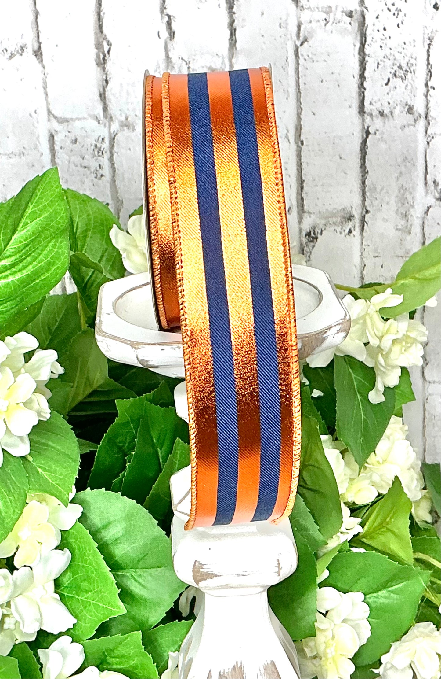 Navy Blue with copper stripes Ribbon, RGE1431Y7