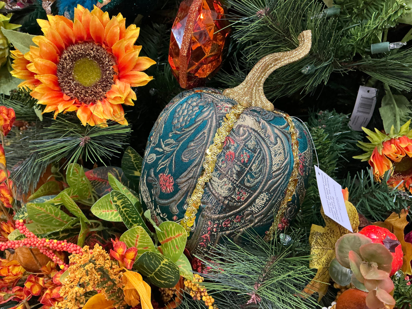 Green/Teal Jeweled Pumpkins, Mark Roberts