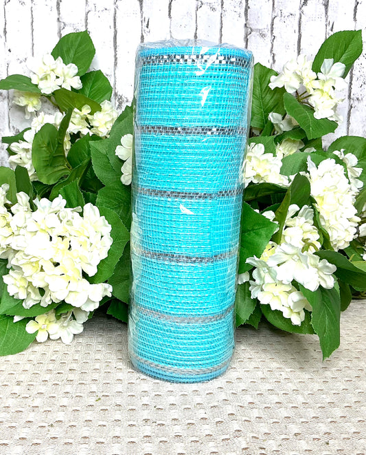 Blue mesh with silver stripes, RY8329W7
