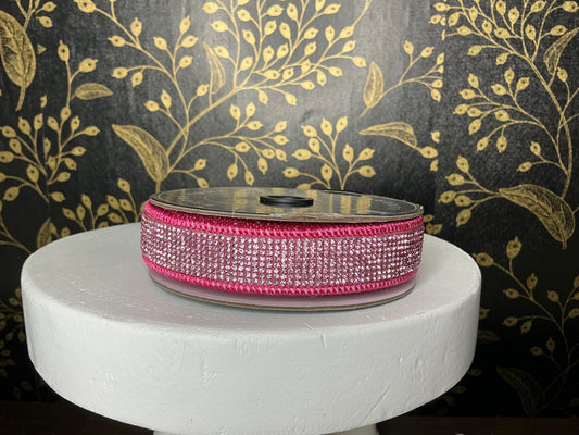 Pink bling ribbon, Nancy Brown, 1”x5YD, 25-800-6