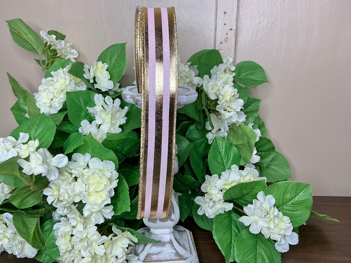 Light pink/Gold striped ribbon, RGE142815