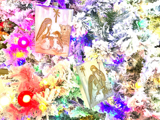 Rectangle nativity ornament, 4524611