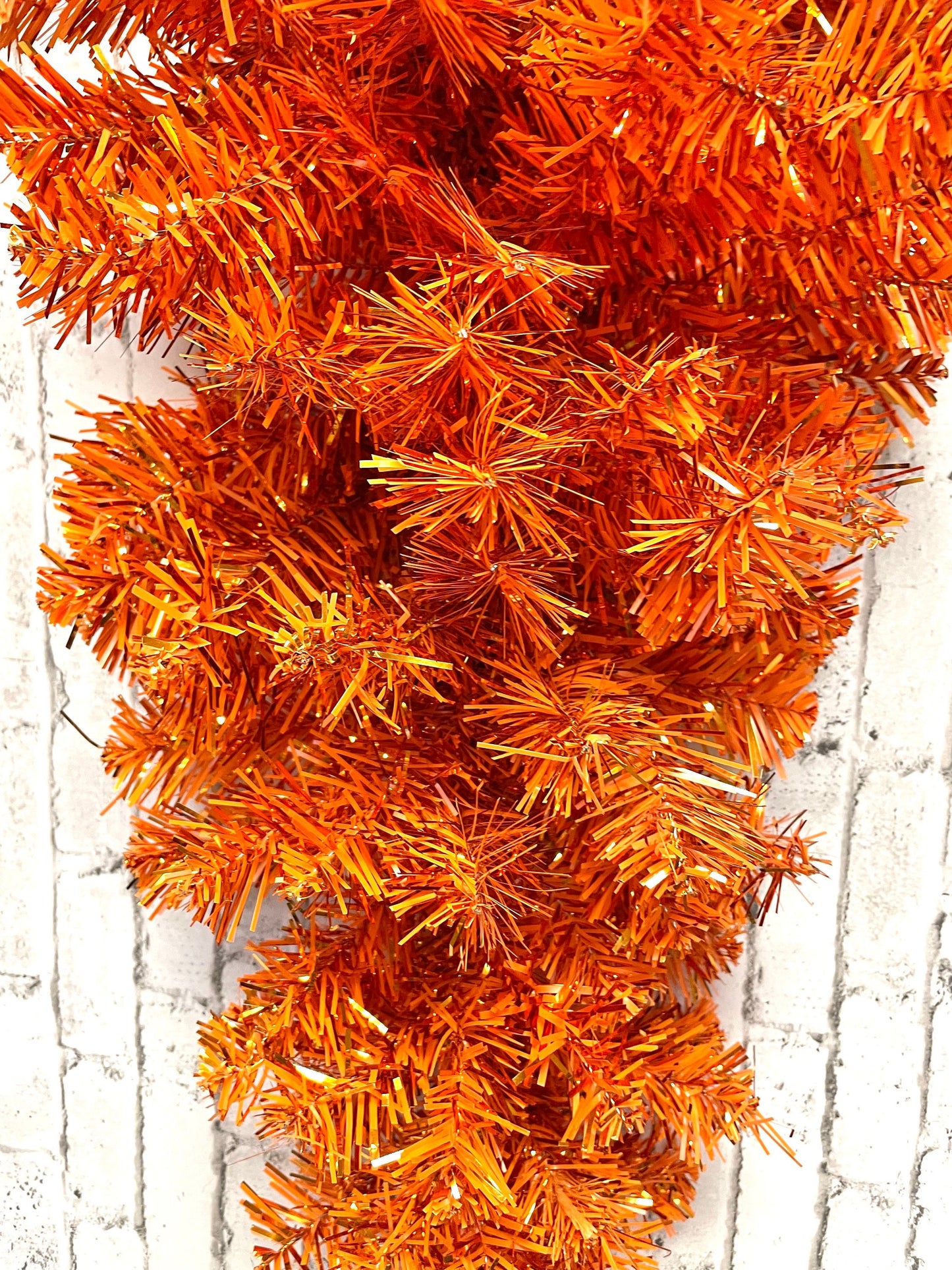 orange tinsel swag base, swag base,57196TE32,  32 inch swag base, Easter swag base, Halloween swag base,