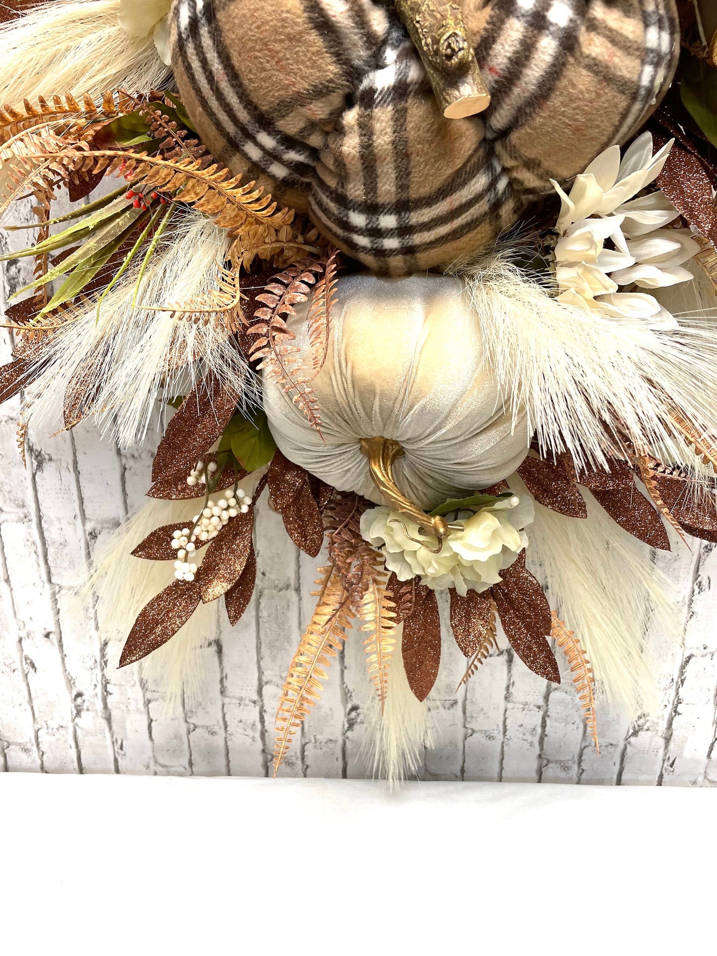 boho fall pumpkin wreath, boho fall decor, neutral fall boho wreath, neutral boho fall decor, fall pumpkin wreath, neutral fall decor, gift