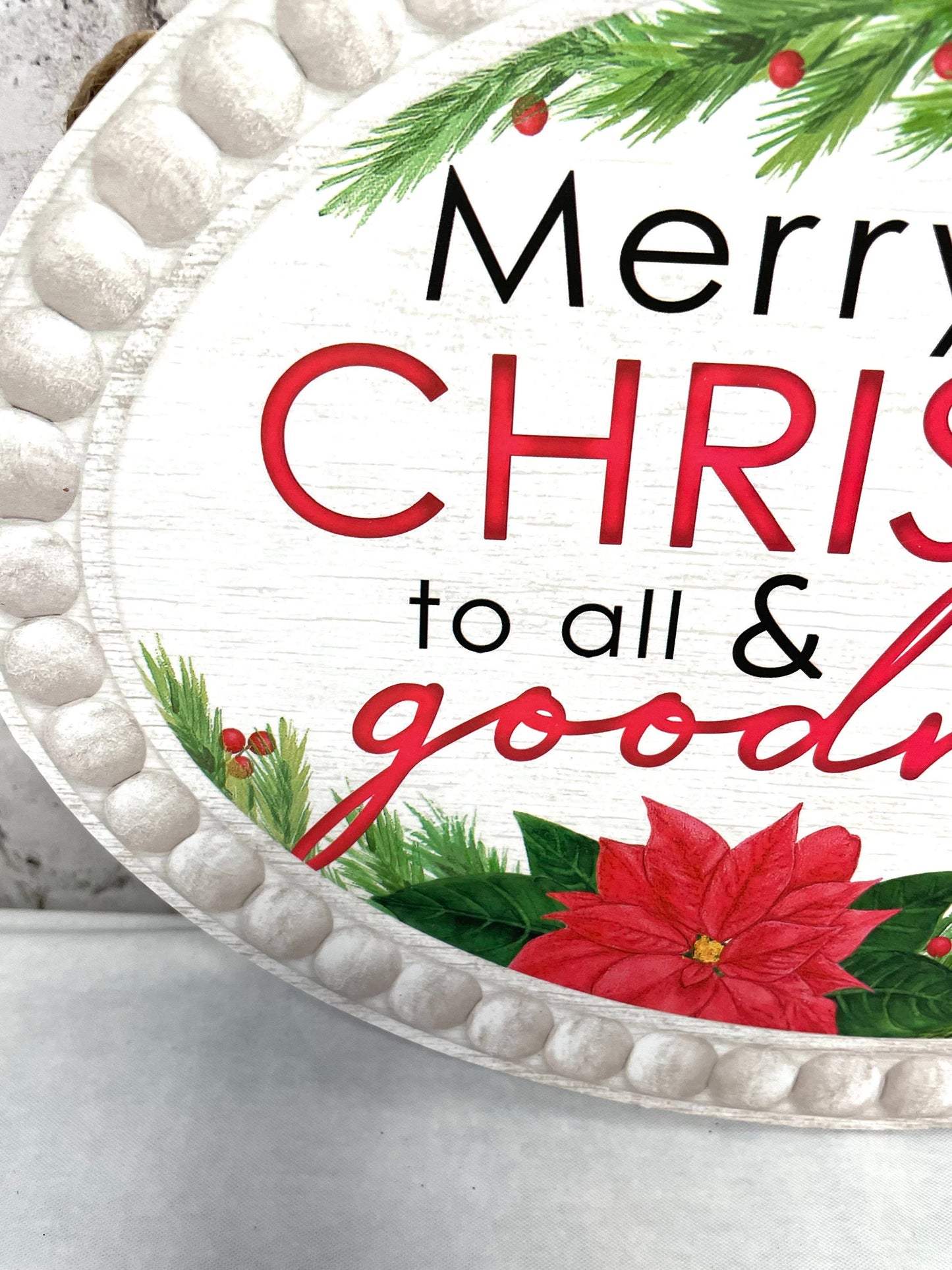 Merry Christmas sign, AP7238, Christmas sign, poinsettia wreath sign, wreath sign, Christmas wreath sign