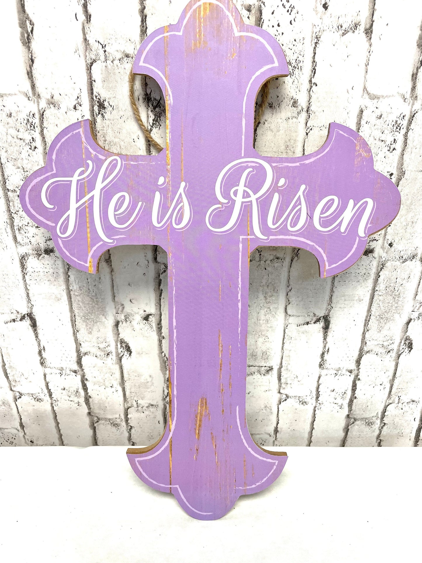 Easter he has risen cross sign