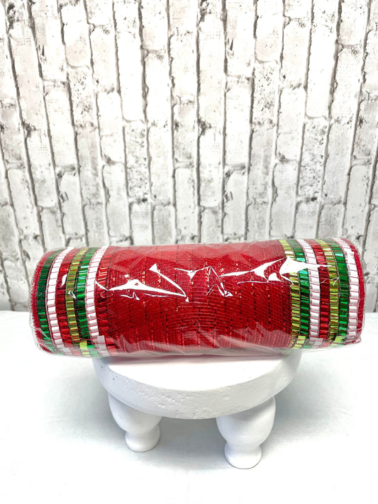red mesh with green and white border stripes, RY8515EJ