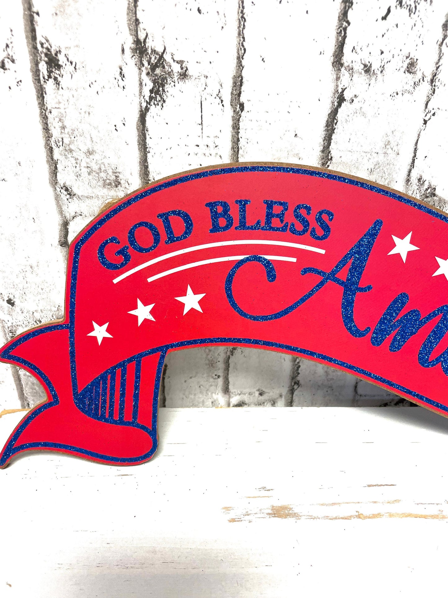 American banner sign, AP8866, wooden American sign, patriotic sign, summer sign