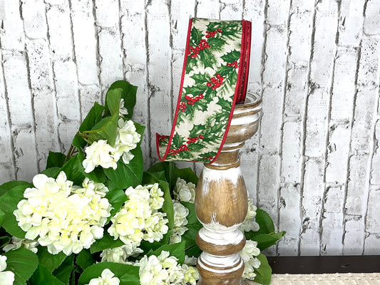 Holly leaves garland ribbon, RGF193418
