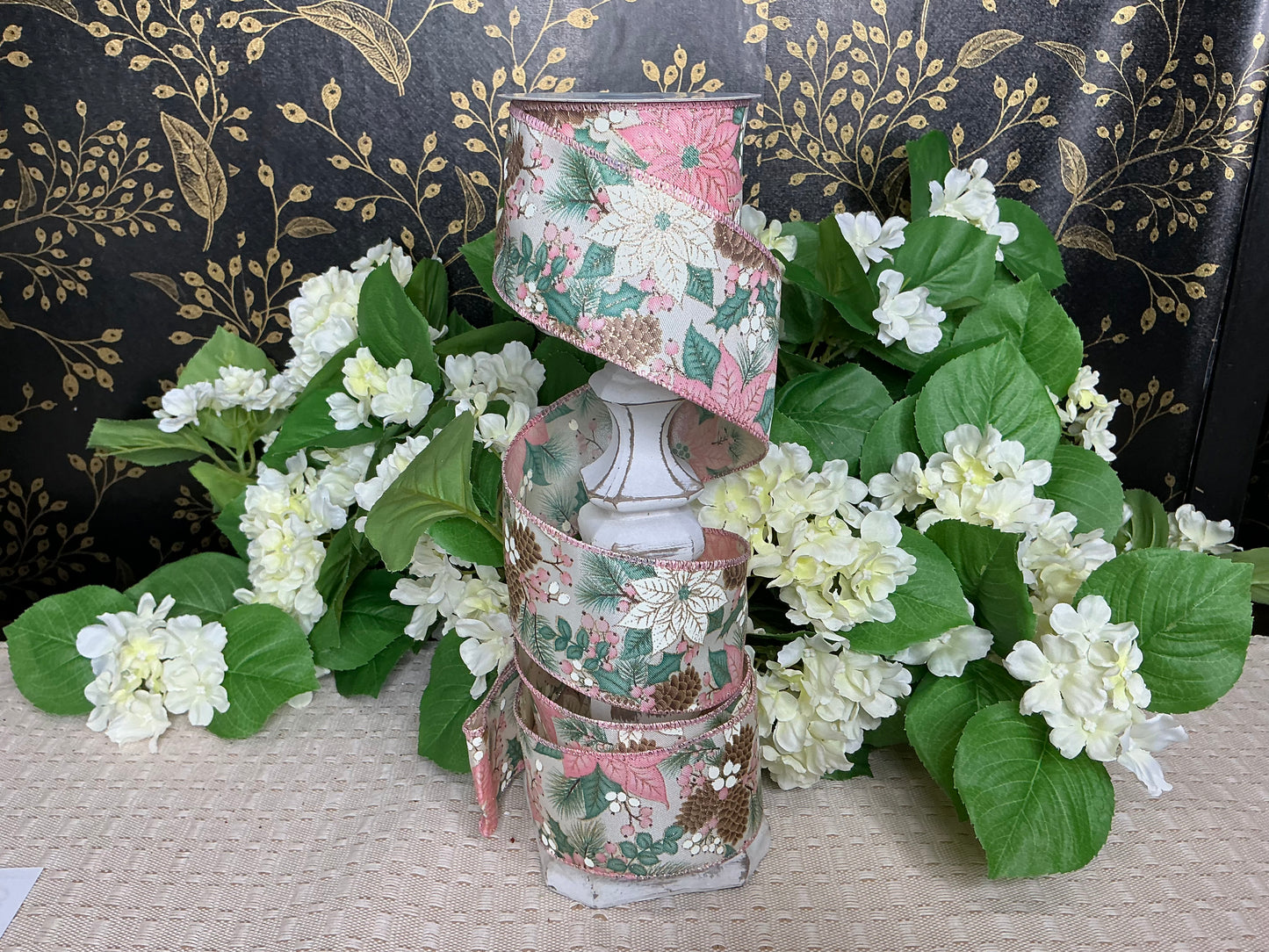 Pink Poinsettia ribbon, RGF1761RH