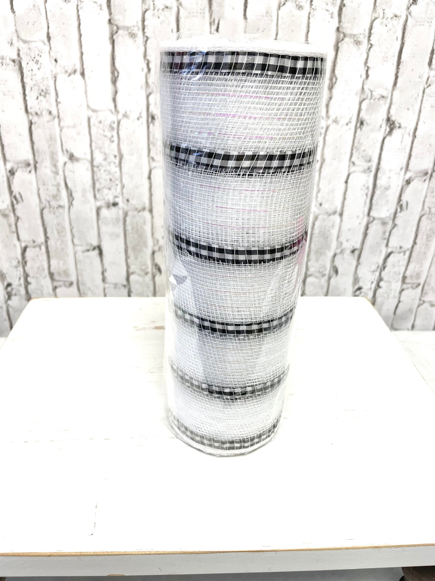 White mesh with black white check stripes, RY8900HF, white black mesh