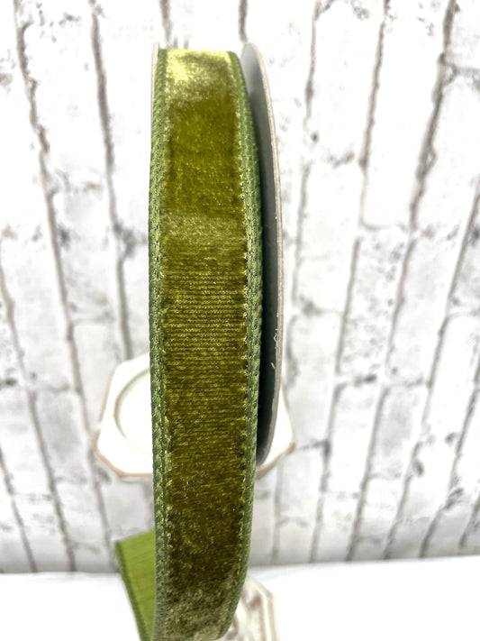 Farrisilk olive velvet ribbon, RG00876, everyday Farrisilk velvet ribbon, Farrisilk ribbon, velvet ribbon