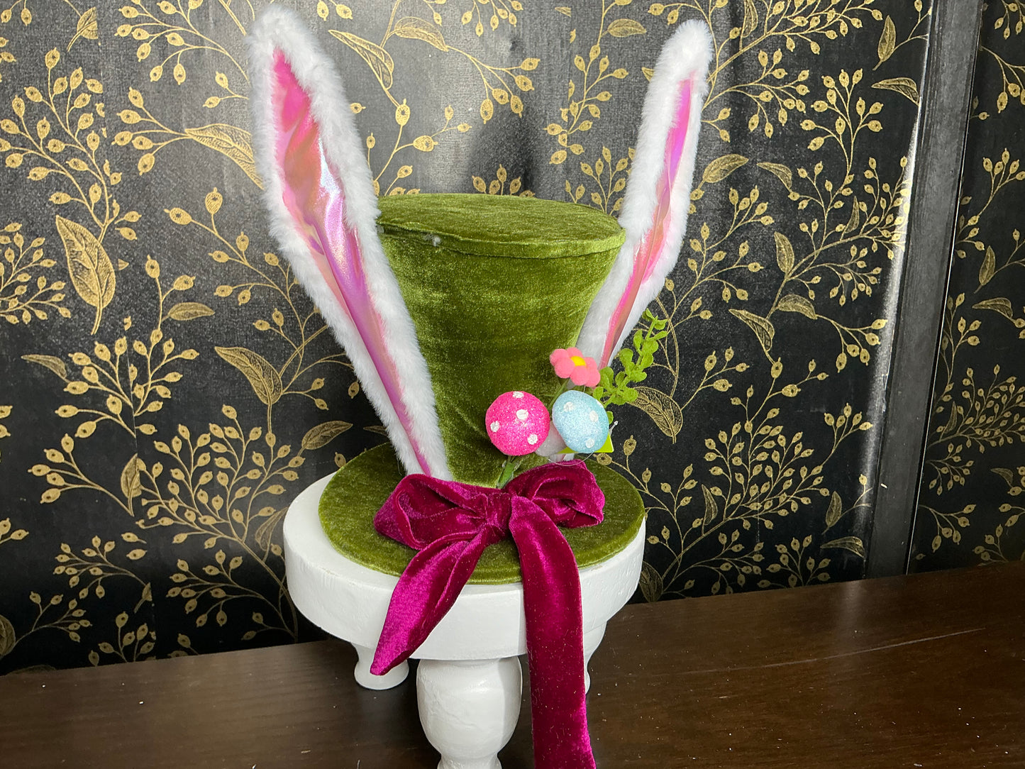 Green Velvet Bunny Tophat - 63772GN