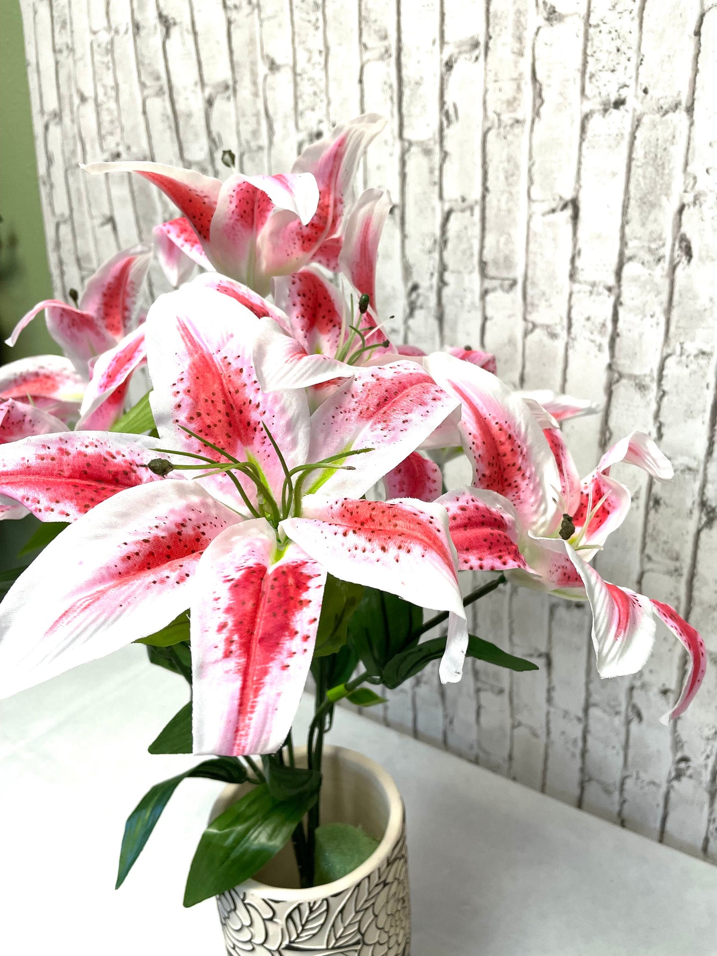 Lily bush, 35022RU, stargazer Lily bush, silk Lily bush, silk stargazer Lily bush, spring Lily bush