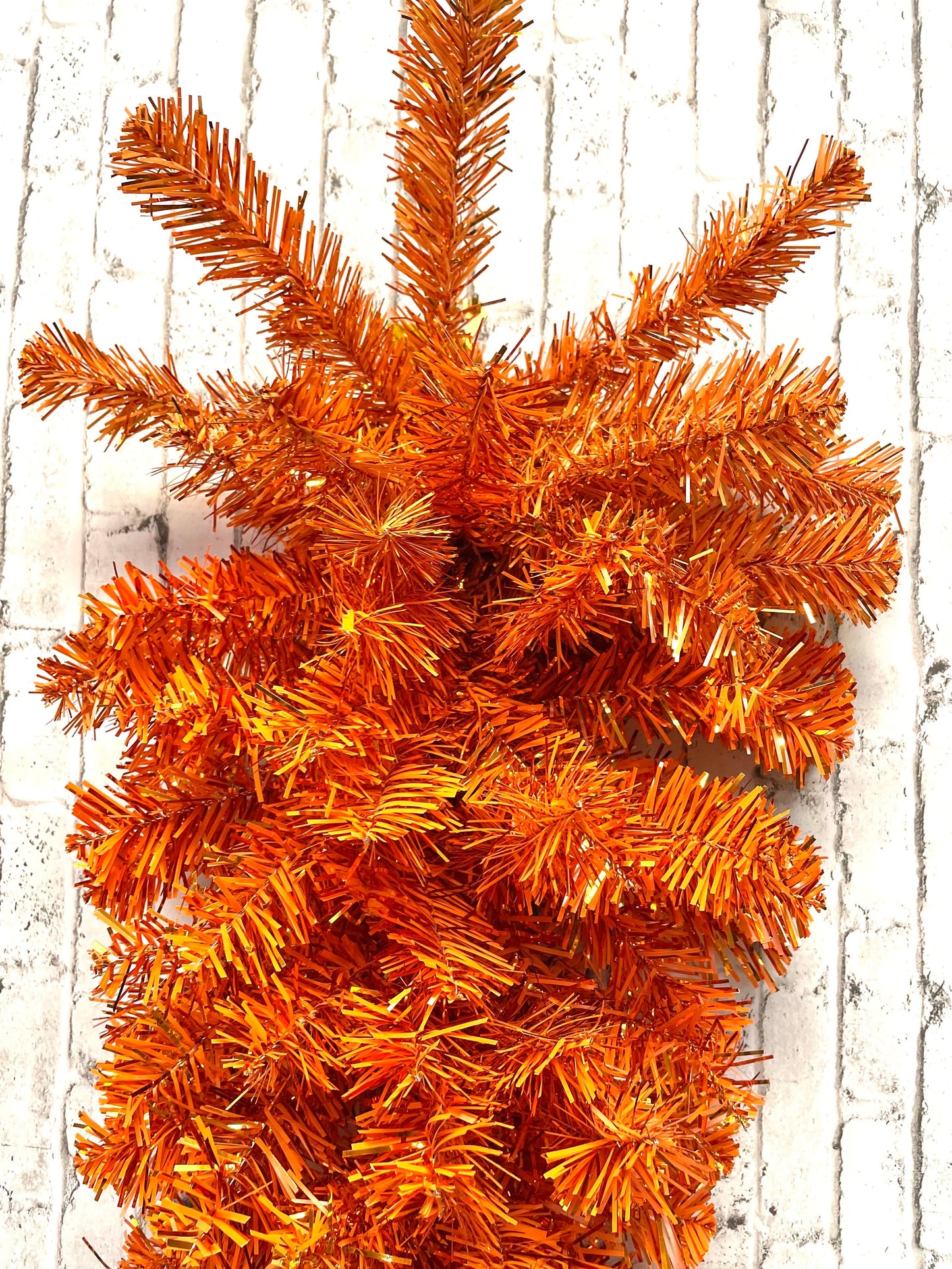 orange tinsel swag base, swag base,57196TE32,  32 inch swag base, Easter swag base, Halloween swag base,