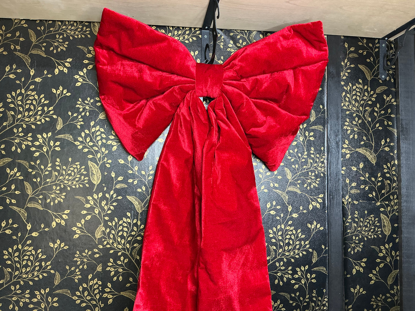 Large Red Velvet Bow - Tree Topper