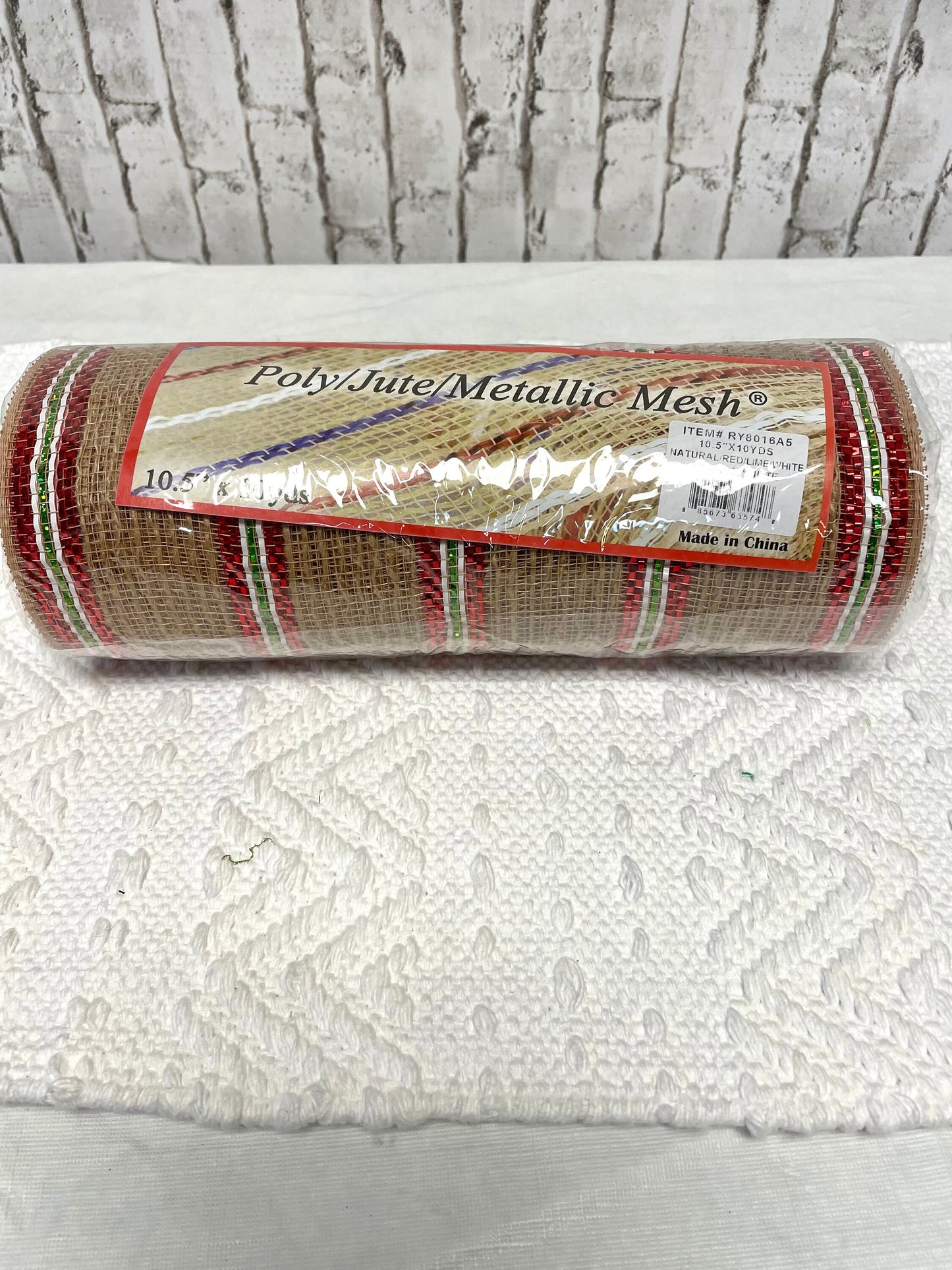 RY8016A5, natural red lime white mesh, jute mesh, everyday mesh, Christmas mesh, summer mesh,spring mesh