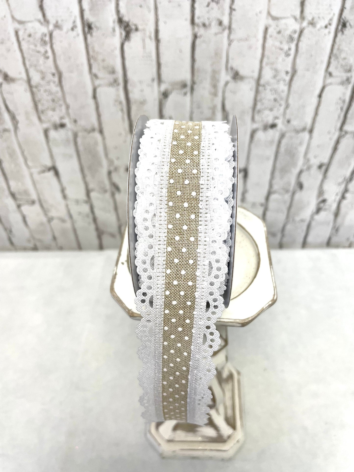 RGO886918, Swiss dot ribbon, Swiss dot ribbon with lace