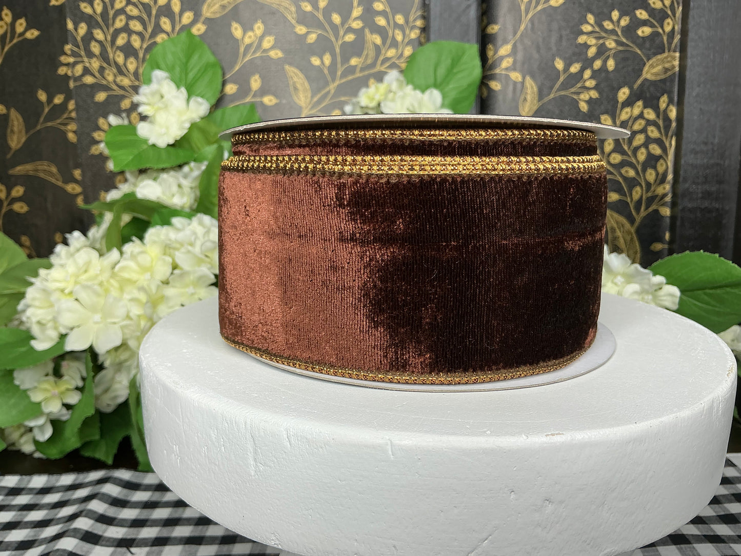 Dark Brown Velvet Ribbon - John Mark - 2.5”
