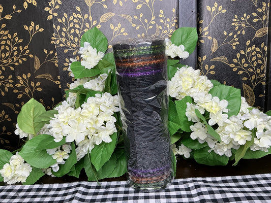 Black Mesh with tinsel border
