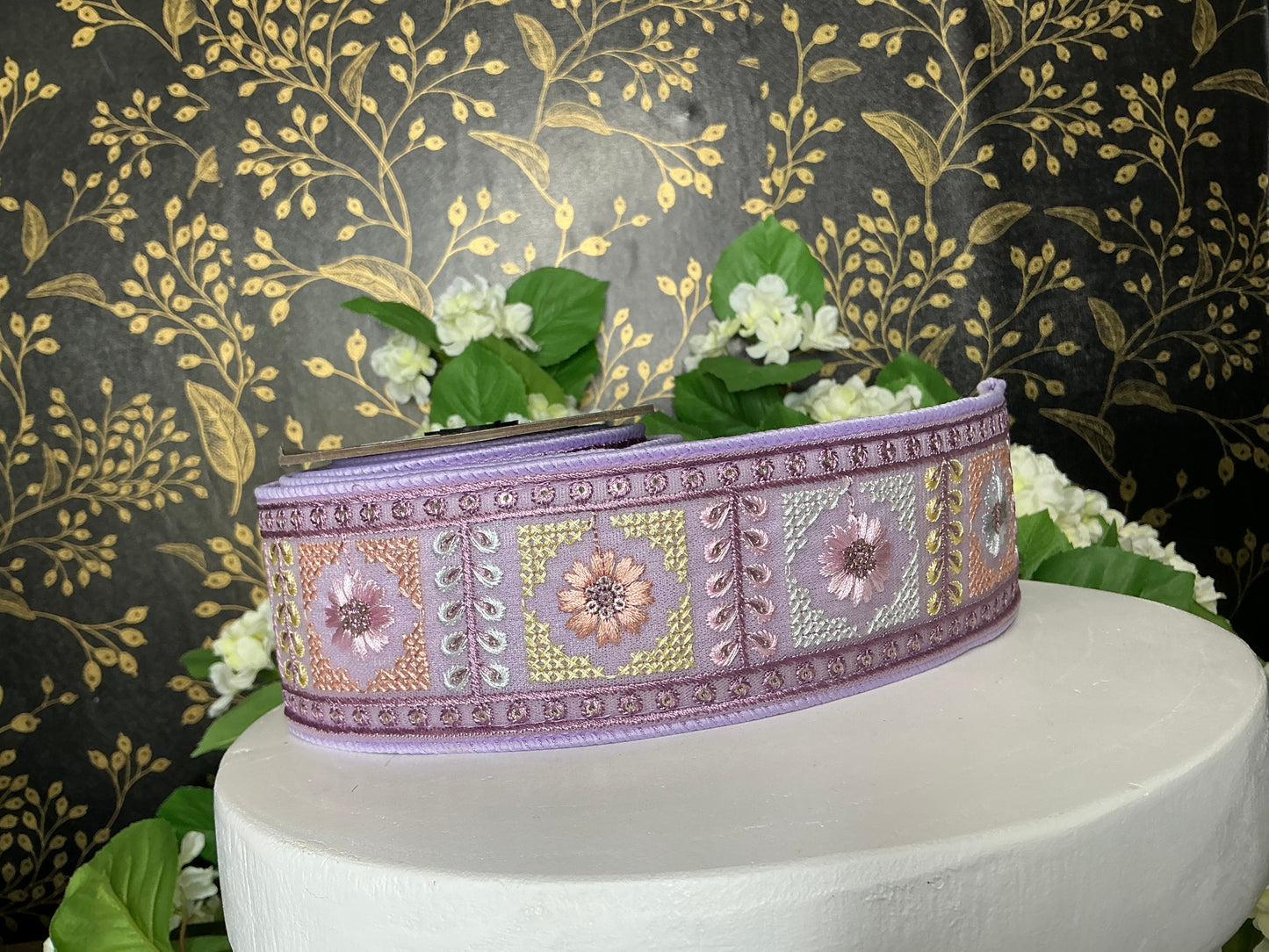 Lavender Vintage Floral Ribbon, Farrisilk