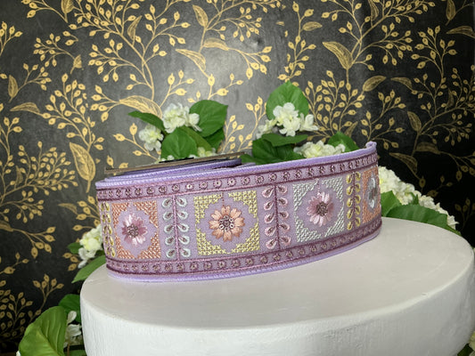 Lavender Vintage Floral Ribbon, Farrisilk