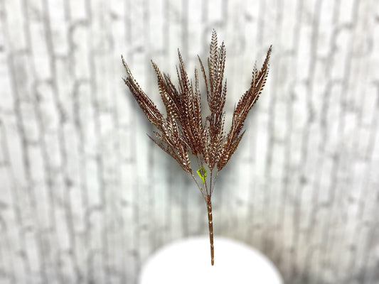 Gold Skinny Fern Bush, 18”H, 84999GD
