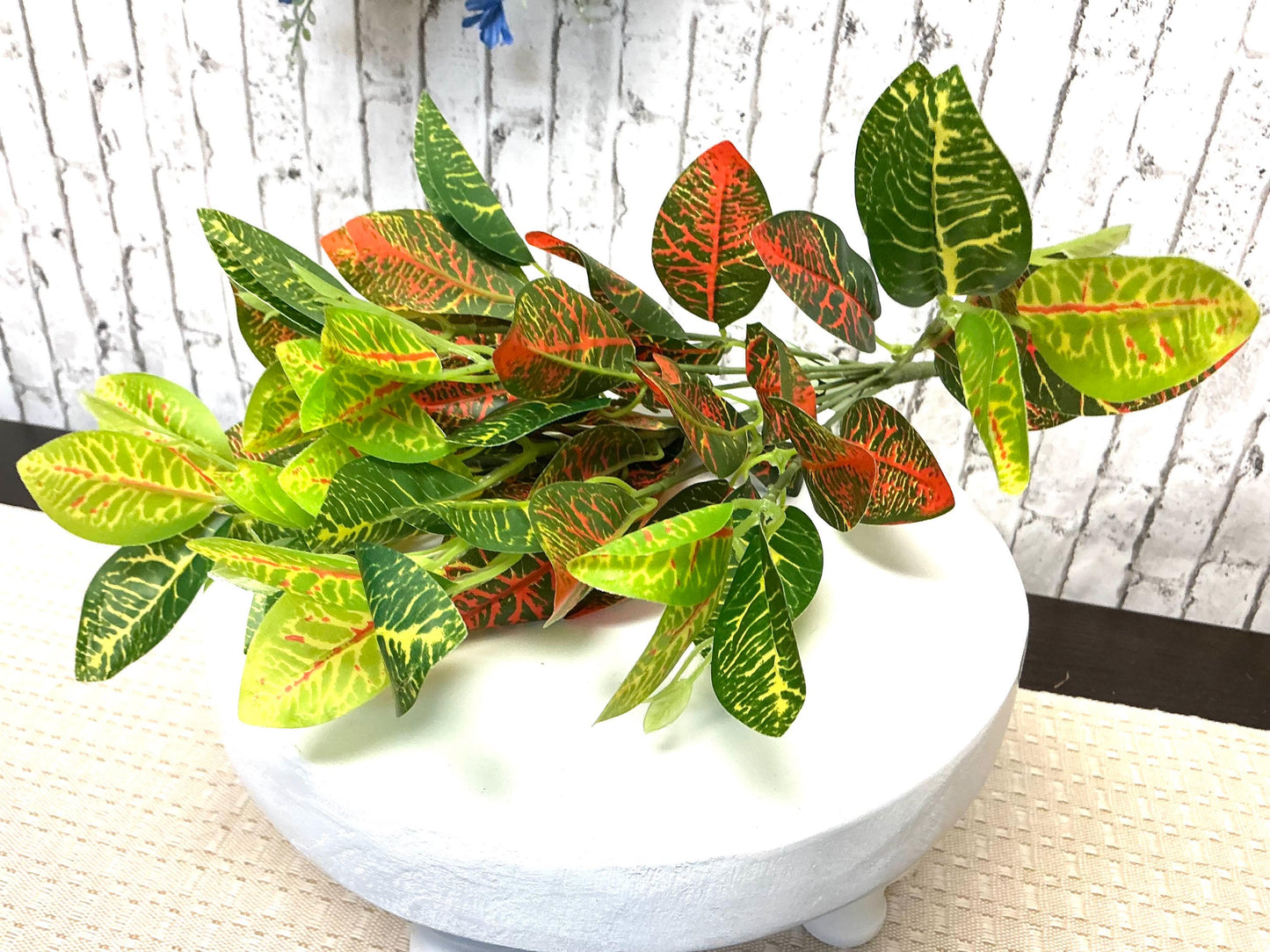 Artificial Croton Bush, 14”, UV Protective, MTF23282