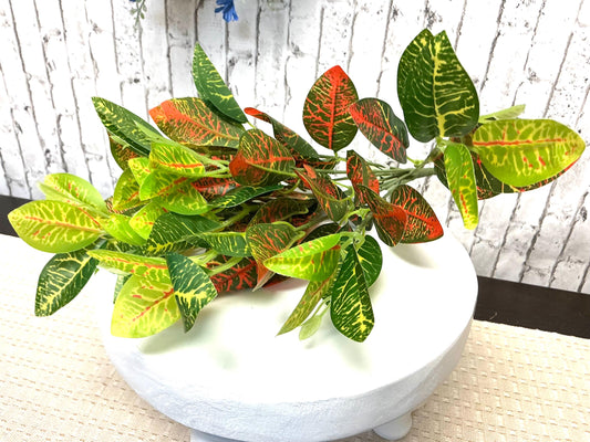 Artificial Croton Bush, 14”, UV Protective, MTF23282