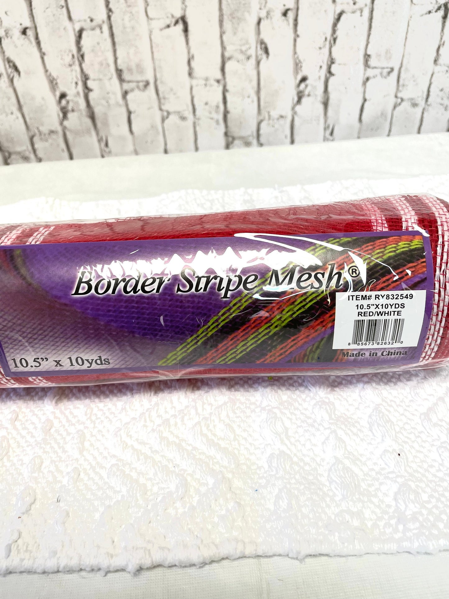 Red border mesh, RY832549, red white border mesh, Christmas mesh, everyday mesh, valentines mesh, watermelon mesh, strawberry mesh, red mesh