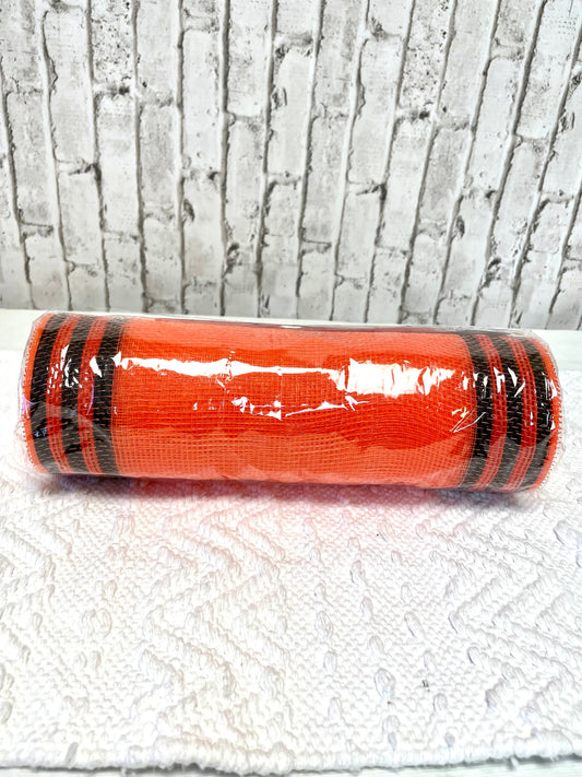 RY8325F7,  orange black border striped mesh