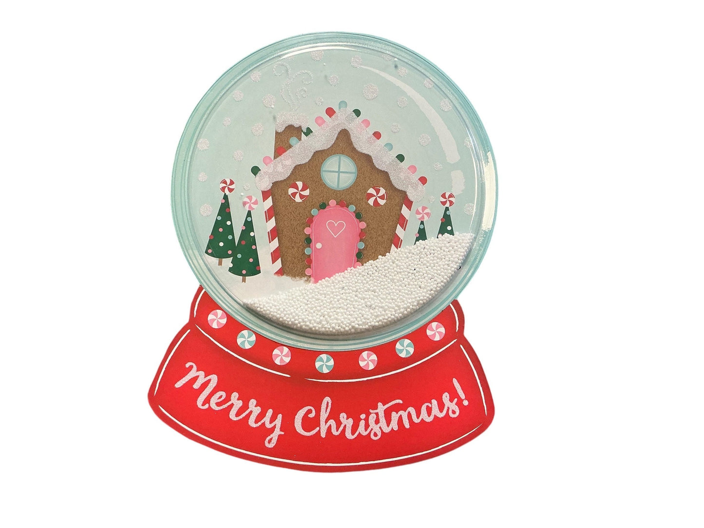 Merry Christmas snow globe wreath sign, AP07826, Christmas wreath sign, Christmas sign, snow globe sign