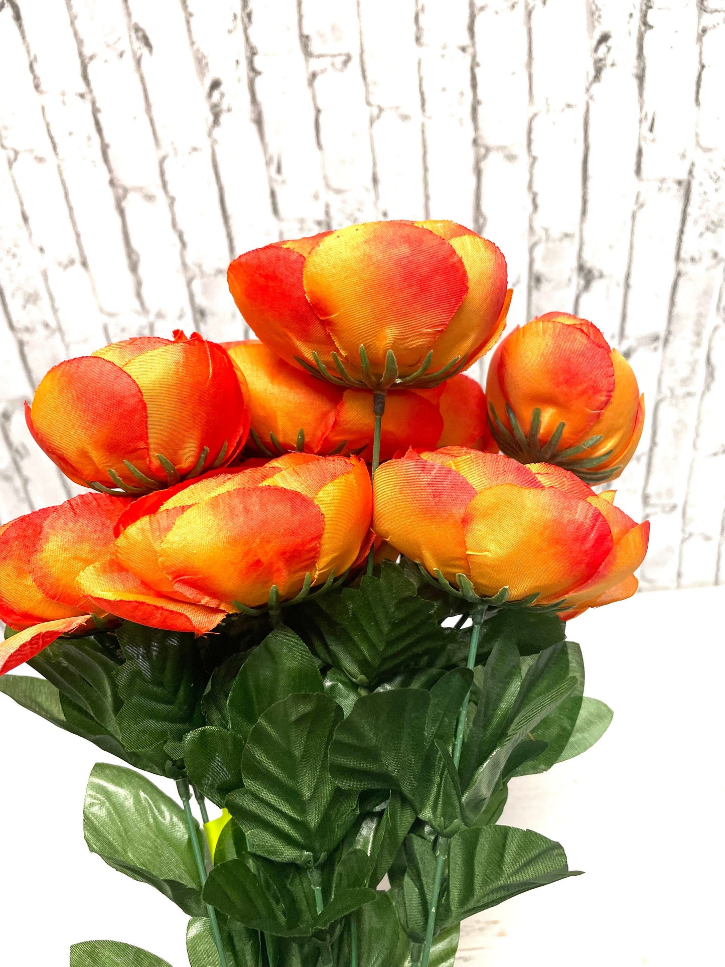 Orange ranunculous silk bush, 63329OR