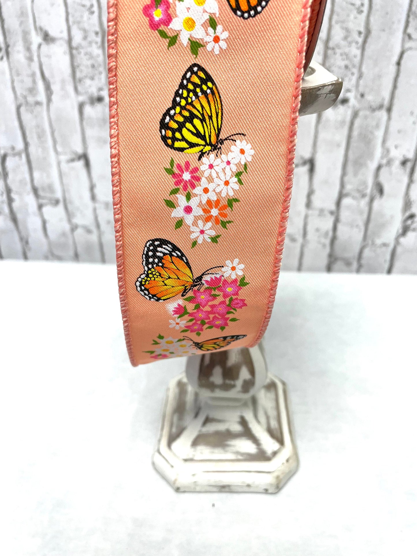 Peach butterfly ribbon, monarch butterfly ribbon, RGE174921