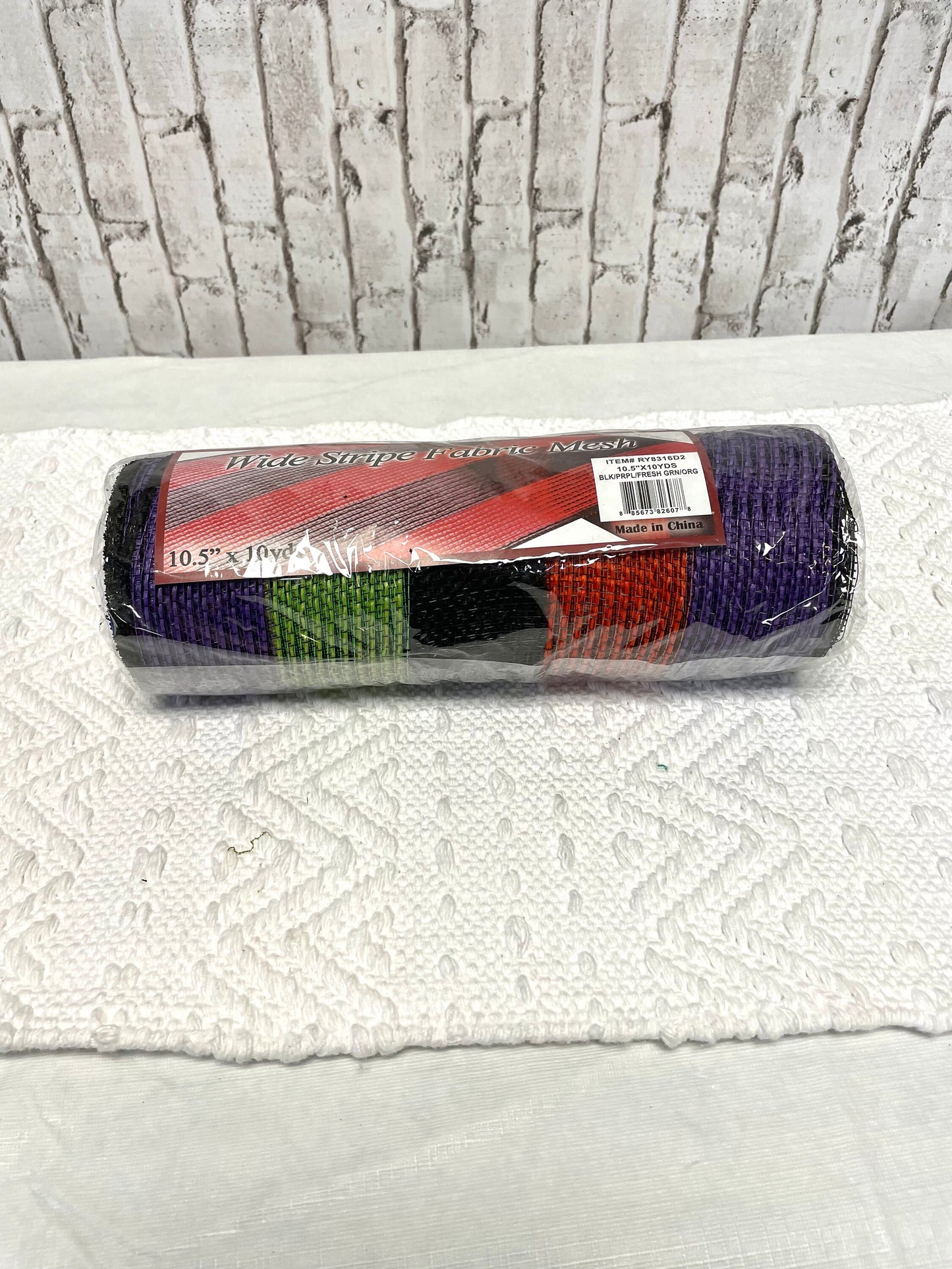 RY8316D2, halloween mesh, black orange purple green striped mesh