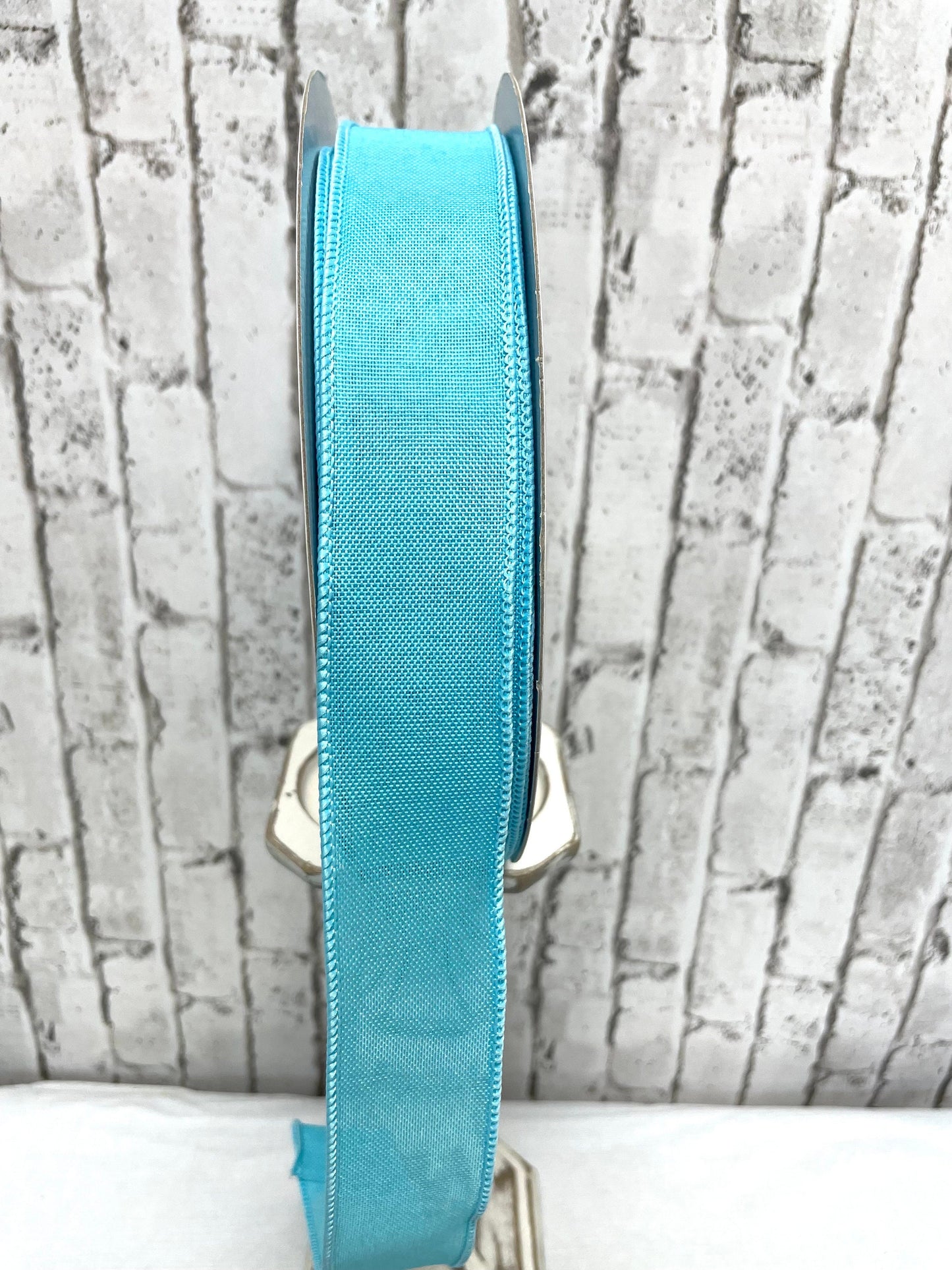 turquoise faux burlap ribbon, 50 yard roll, turquoise burlap ribbon.