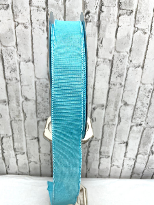 turquoise faux burlap ribbon, 50 yard roll, turquoise burlap ribbon.