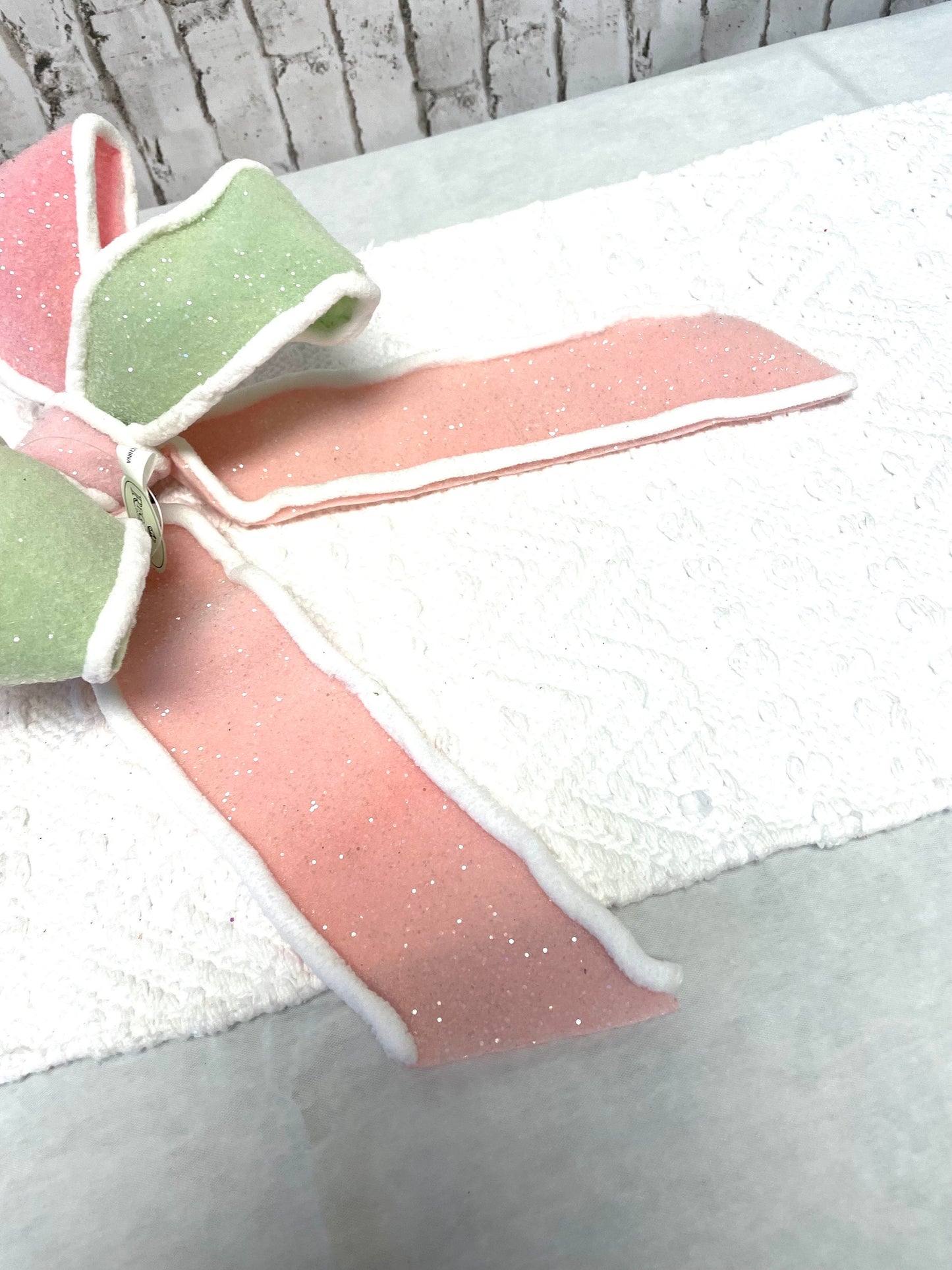 Pastel bow, premade bow, mint pink bow, MTX68866