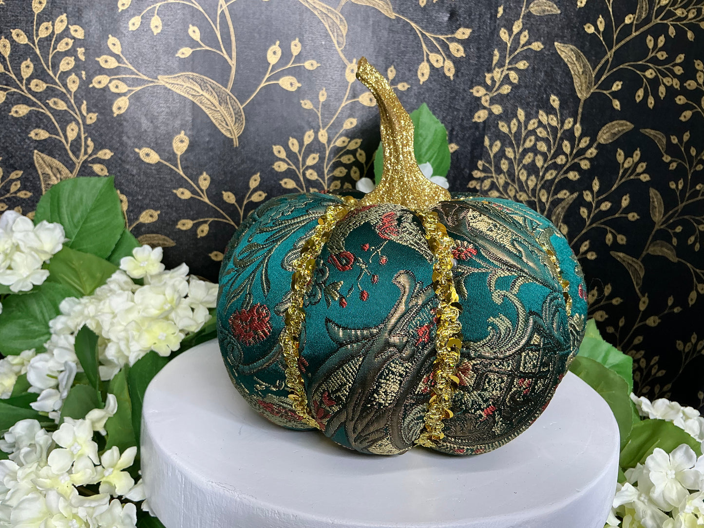 Green/Teal Jeweled Pumpkins, Mark Roberts