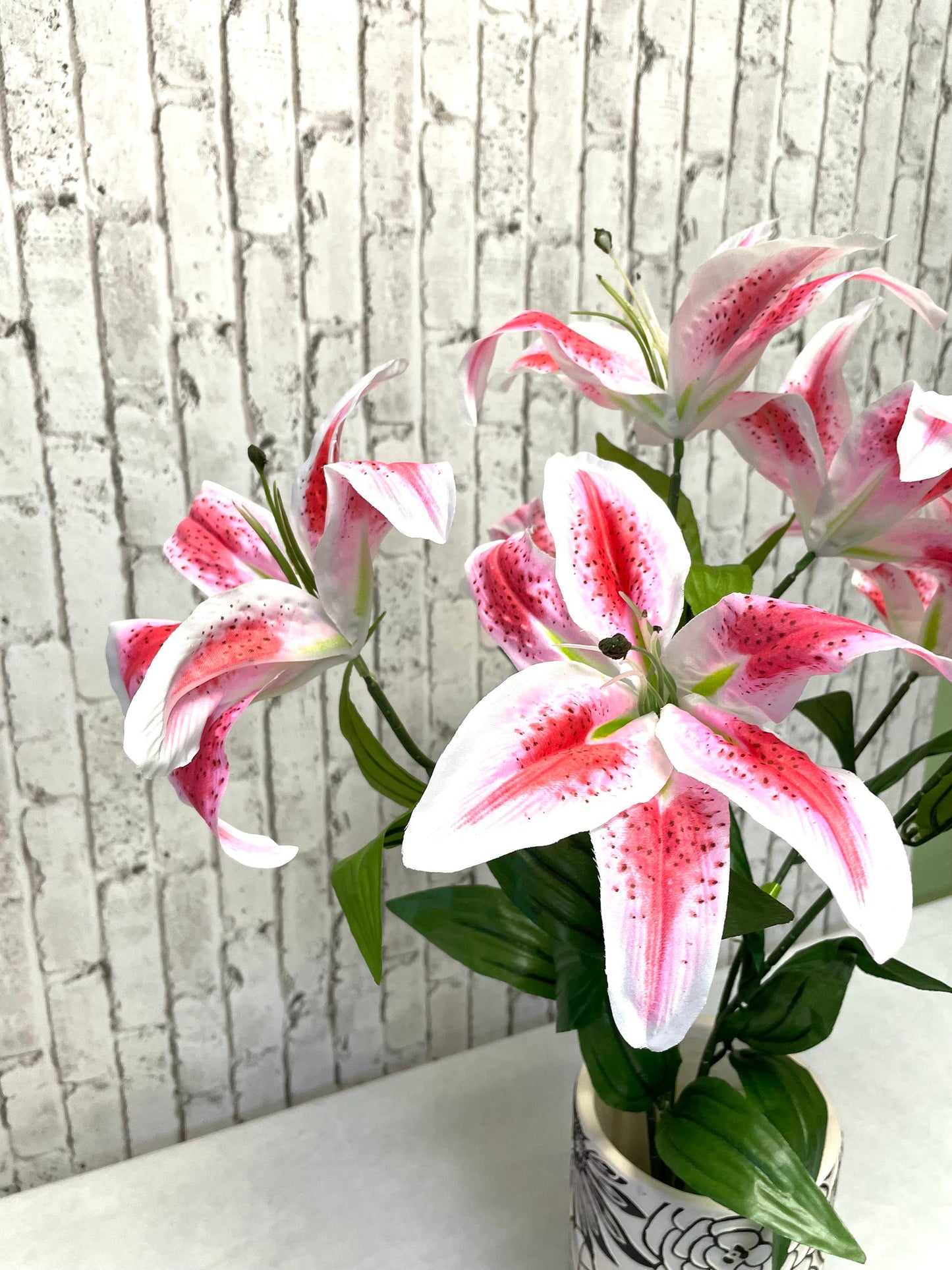 Lily bush, 35022RU, stargazer Lily bush, silk Lily bush, silk stargazer Lily bush, spring Lily bush