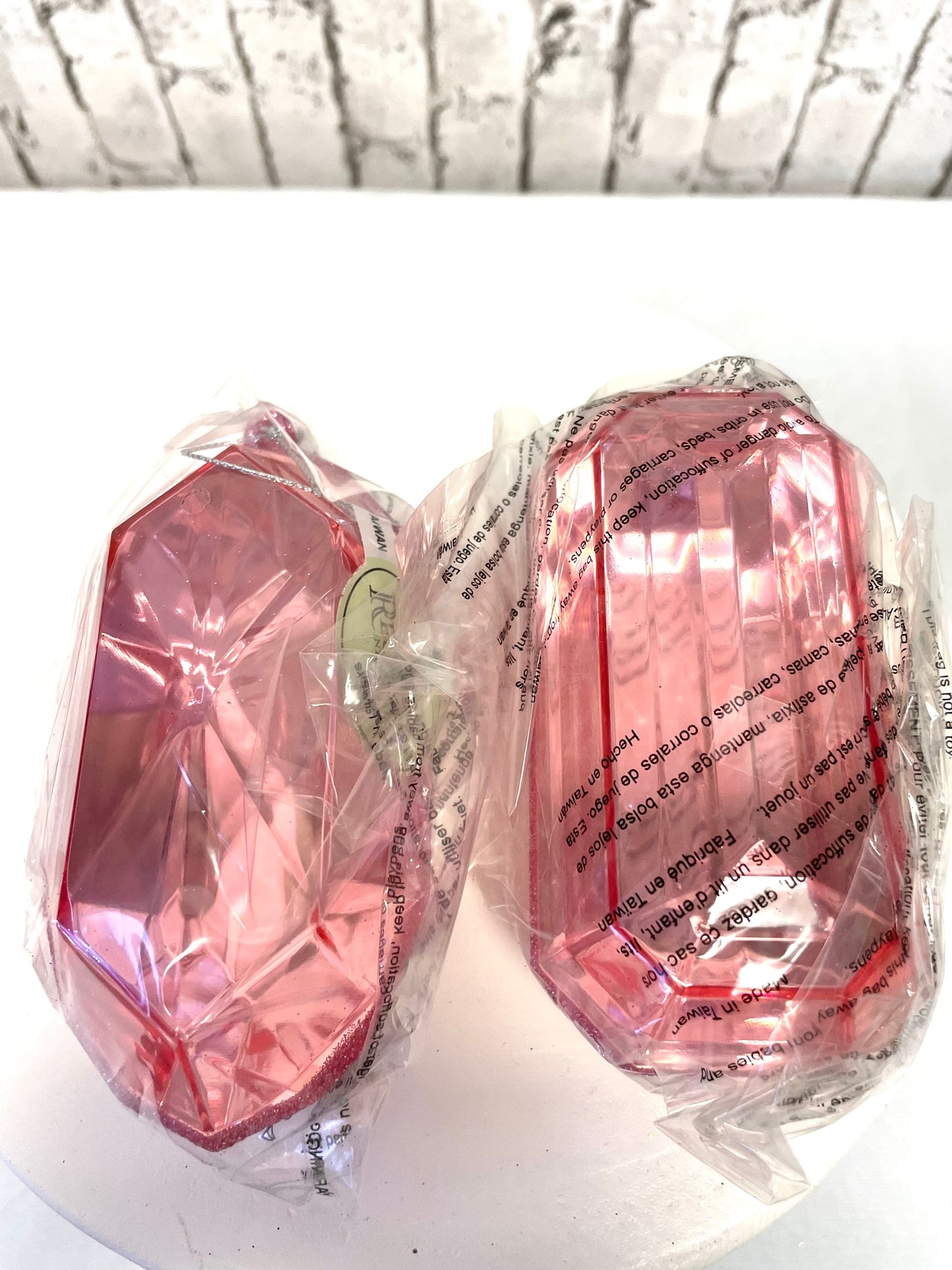 two pack 5 inch pink rectangle/oblong gems/jewels, MTX67414, pink gems, pink jewels, 5 inch gems, 5 inch jewels